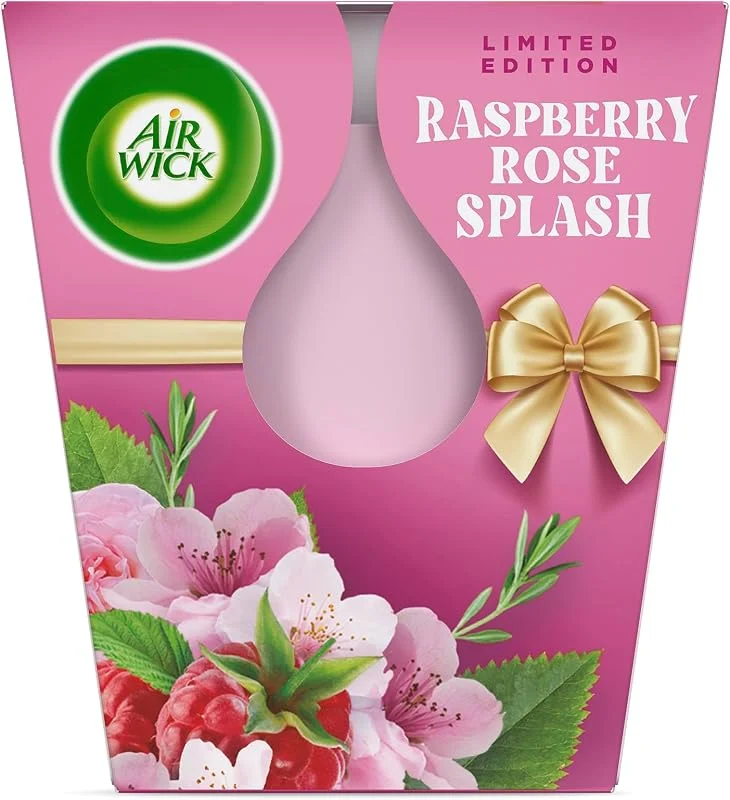 Besuche den Air Wick-Store Air Wick Wohlfühl-Duftkerze XL im Glas – Duft: Raspberry Rose Splash – Bis zu 40 Stunden Brenndauer – Enthält natürliche ätherische Öle – 220 g Duftkerze — Kerzenlicht Abendessen