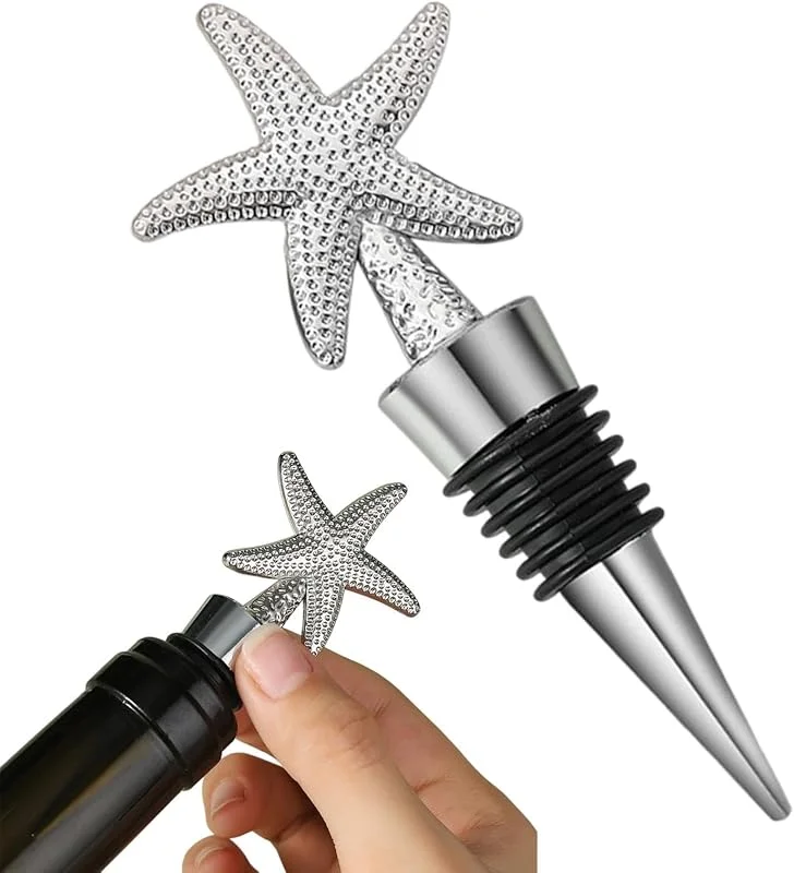 Marke: Jvjggag Weinstopper Auslaufsicherer Zinklegierung-Silikon Stern-Topper — Wein und Festtafel