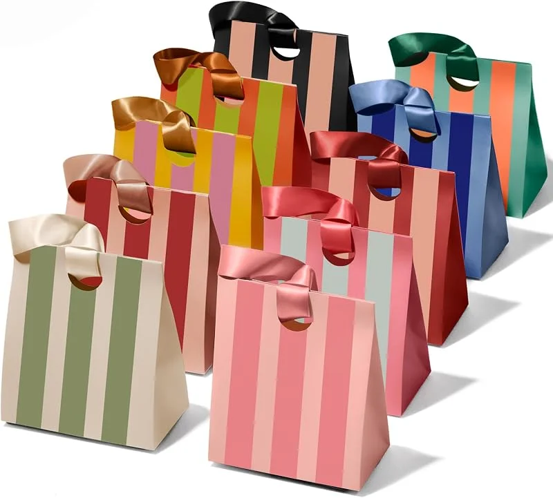 Besuche den Vitalizart-Store Vitalizart Mittel Geschenktüten Set mit Bandgriffen Papiertüten 10 Stück — Geschenkverpackung