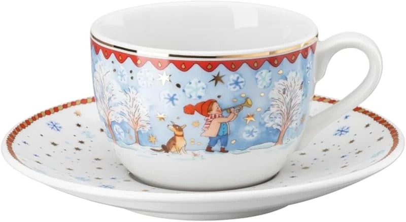 Besuche den Hutschenreuther-Store Hutschenreuther 02476-727412-14765 Sammelkollektion 22 Weihnachtsabend Porzellan Cappuccinotasse, 2-tlg — Advent und Tisch