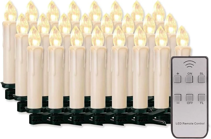 Besuche den Forever Speed-Store 20, 30, 40, 50, 60 stk LED Kerzen Lichterkette Kabellos Dimmbar Kerzenlichter Flammenlose Weihnachtskerzen für Weihnachtsbaum, Weihnachtsdeko, Hochzeit, Geburtstags, Party (milchweisse Hülle, 20stk) — Advent und Tisch
