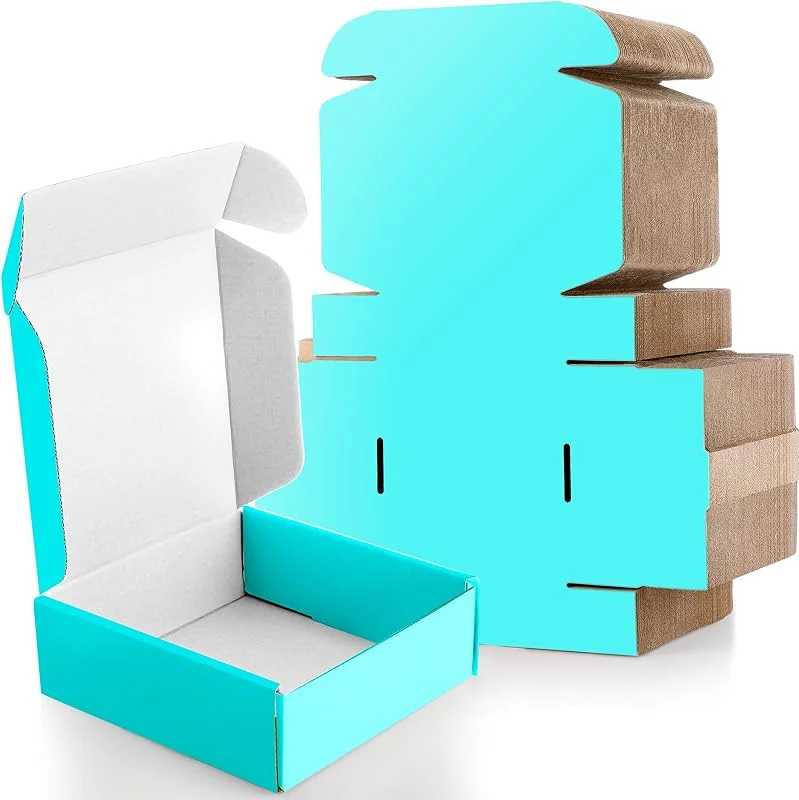 Marke: Gersoniel Gersoniel Kleine Versandkartons zum Valentinstag, 15, 2 x 15, 2 x 5, 1 cm, Wellpappe, Versandkartons für kleine Unternehmen, Wellpappe, Versandkartons zum Verpacken, Hellblau, 100 Stück — Geschenkverpackung