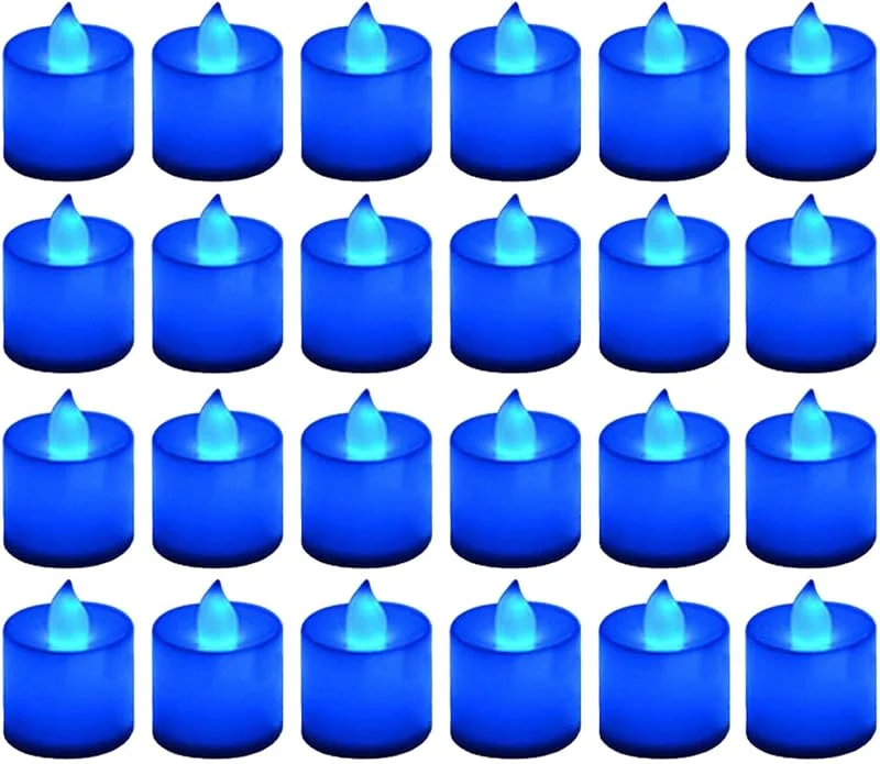 Marke: Generic Blaulichtkerzen flammenlose Teelichter marineblaue Votivkerzen für Geburtstag Hochzeit Party Festival Dekoration (Blue, One Size) — Weihnachtsbeleuchtung
