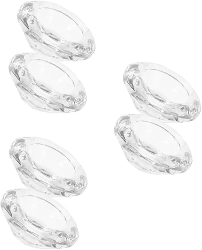 Marke: BESTOYARD 6 Stück Diamant Glas Teelichthalter aus Klarglas mit Prismenschnitt — Kerzenlicht Abendessen