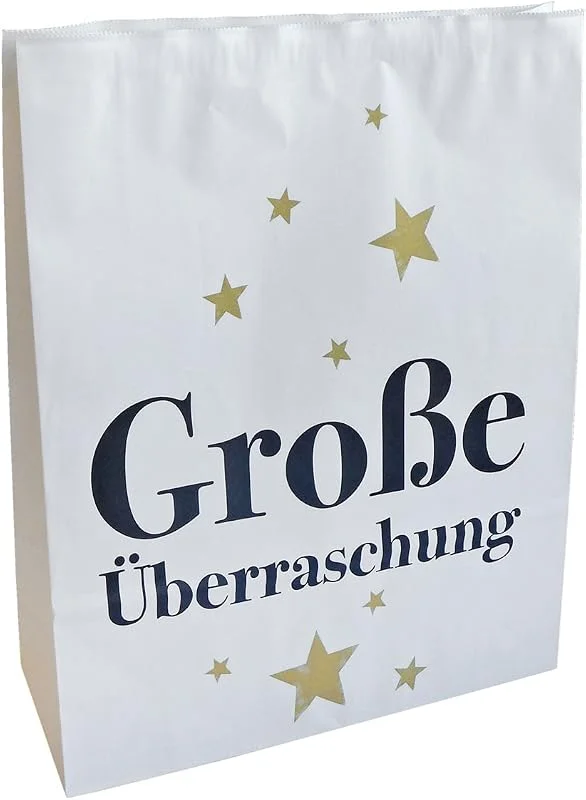 Marke: Weinkarton24.com 2er Set Geschenktasche "Große Überraschung", Papiertragetasche, Weihnachtstasche, Papiertasche, Tragetasche — Geschenkverpackung
