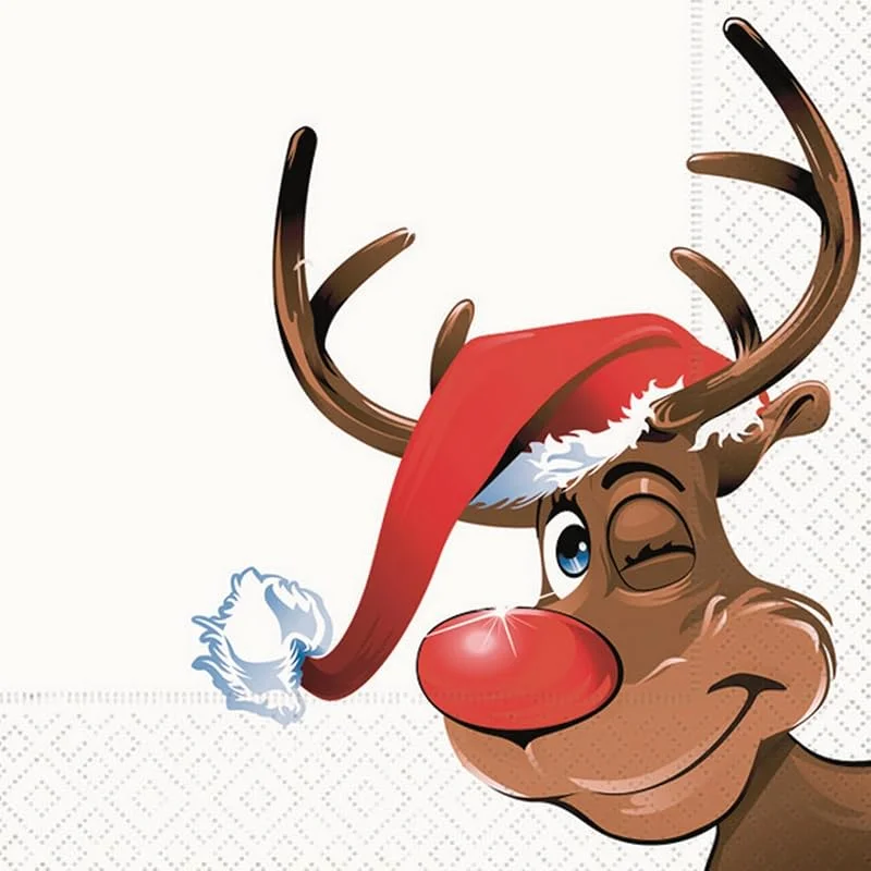 Besuche den Serviettenshop-Store 20 Servietten Rudolph, Rentier, Winter, Weihnachten 33x33cm — Advent und Tisch