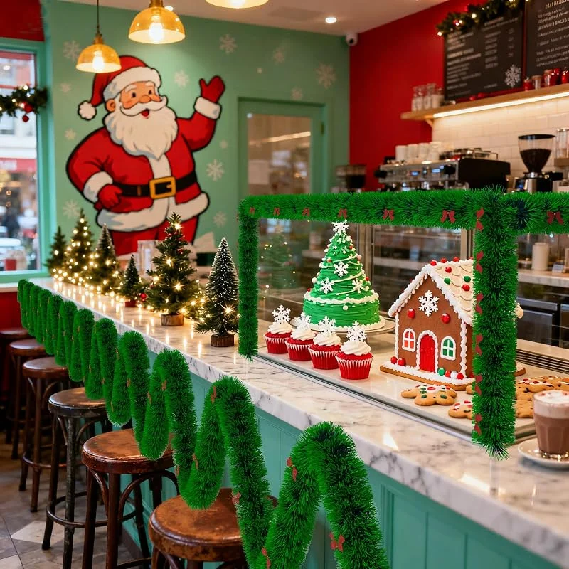 Marke: YUENFONG YUENFONG 8m Weihnachtsgirlande Girlande Weihnachten Tannengirlande Grün — Weihnachtsdeko