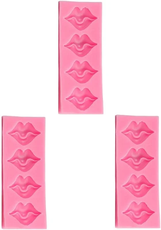 Marke: BESTOYARD BESTOYARD 3 Stück Flexible Silikonformen Lippen für Kuchen und Schokolade Leicht zu Reinigen Stilvolle Dreidimensionale Fondantform für Valentinstag und Kinderpartys — Weihnachtskueche