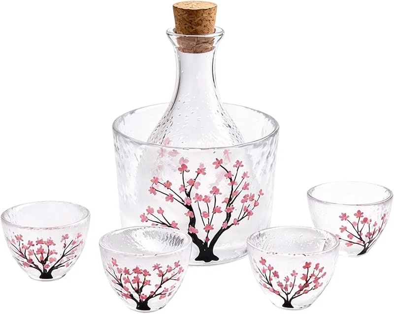 Marke: Jvjggag Sake Cup Set Rosa Design Gläser Wein Karaffe Flasche Trinktopf — Wein und Festtafel