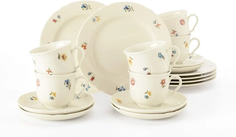 Besuche den Seltmann Weiden-Store Seltmann Weiden 001.716502 Kaffeeservice 18-teilig Marieluise Blütenmeer, 43.0 x 24.0 x 18.1 cm, Elfenbein — Advent und Tisch