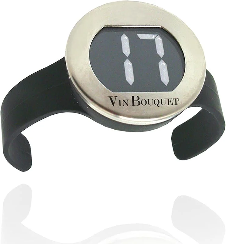 Besuche den VB VIN BOUQUET-Store VB VIN BOUQUET AFT - Digitalthermometer für Flaschen, Schwarz und Silber — Wein und Festtafel