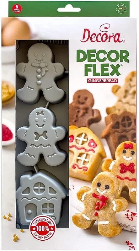 Marke: Decora DECORA 9260403 Silikonform Gingerbread 6 Mulden, Grau — Weihnachtskueche