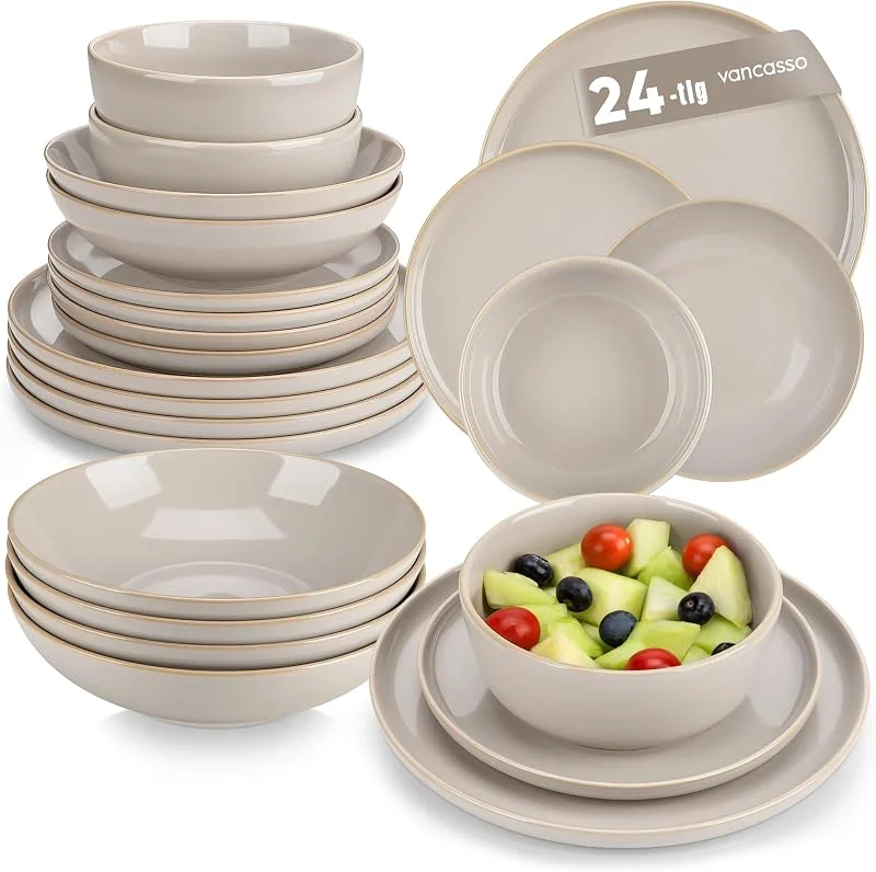 Besuche den vancasso-Store Geschirrset 6 Personen, vancasso PLAYA 24tlg Tafelservice 6 Personen Modern — Advent und Tisch