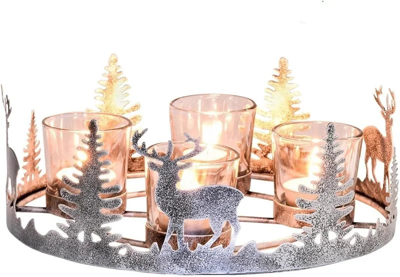 Besuche den Marrakesch Orient & Mediterran Interior-Store Kerzenständer Miekke aus Metall, für Kerzendekoration, in Silber 26 cm — Advent und Tisch