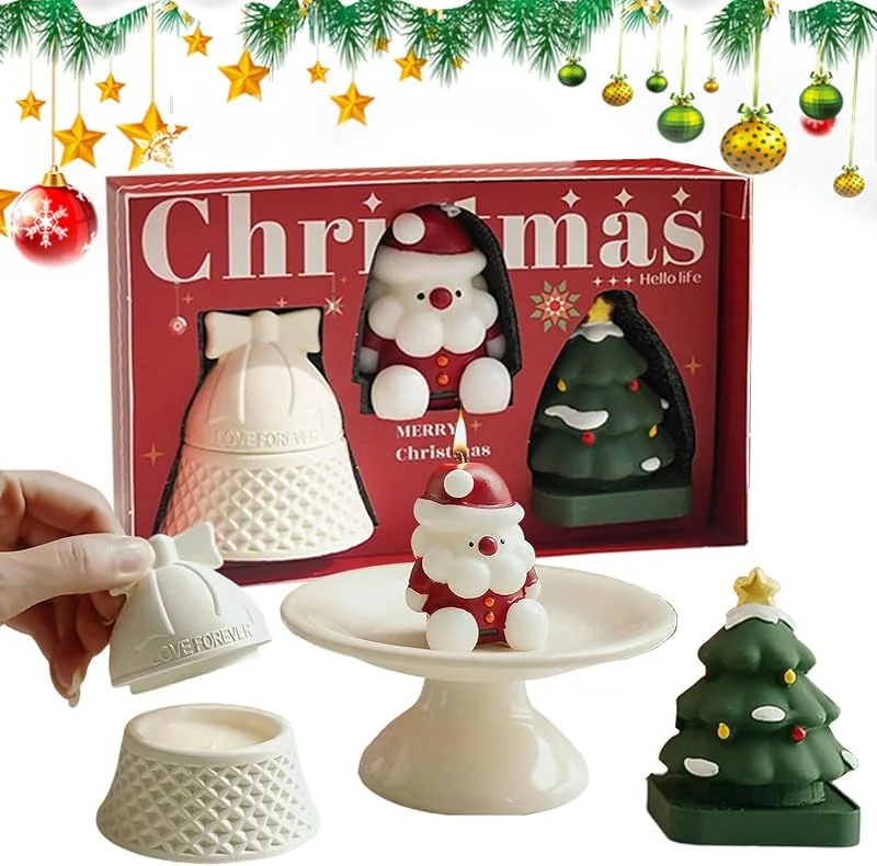Marke: Generisch Weihnachtliche Duftkerzen 3 Stück In Glockenform Weihnachtsbaum Cartoon — Kerzenlicht Abendessen