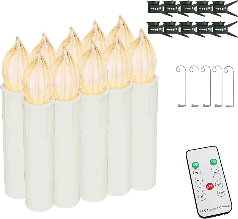 Besuche den NAIZY-Store NAIZY LED Kerzen Flackernde Flamme mit Fernbedienung 10 Stück, Warmweiß — Kerzenlicht Abendessen