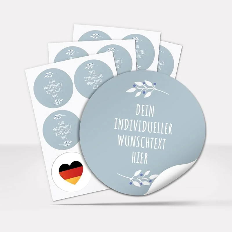 Besuche den Einladungskarten Manufaktur Hamburg-Store 24 Weihnachtsaufkleber PERSONALISIERT mit Wunschtext, rund 4 cm — Geschenkverpackung