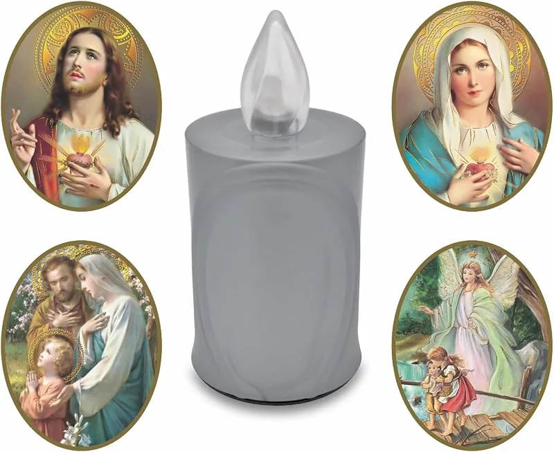 Besuche den AROBA-Store AROBA LED Grabkerze mit Batterie, Personalisierbare Friedhofskerze — Kerzenlicht Abendessen