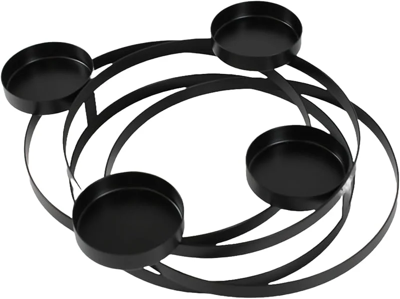 Besuche den Fachhandel Plus-Store Kerzenständer für Stumpenkerzen – moderner Kerzenhalter für bis zu 4 Kerzen – Metall Deko-Kerzenleuchter in verschiedenen Designs & Farben (Schwarz, Loops) — Advent und Tisch