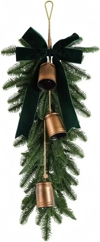 Marke: BLWOTMOR Traditionell Tannengirlande mit Glocken — Weihnachtsdeko