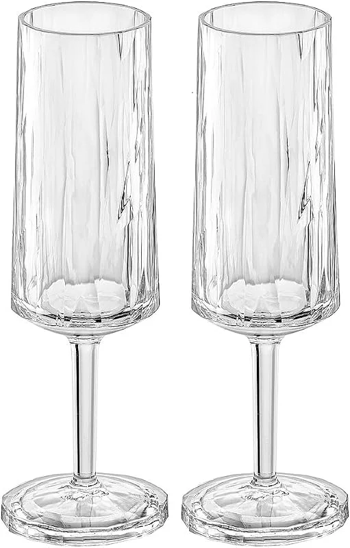 Besuche den Koziol-Store Koziol Superglas Club No. 14, 2 Stück, 100 ml, Sekt- & Champagner-Glas aus kristallklarem Kunststoff, luxuriös, unzerbrechlich, wiederverwendbar, Party, Camping, 2er Set — Wein und Festtafel