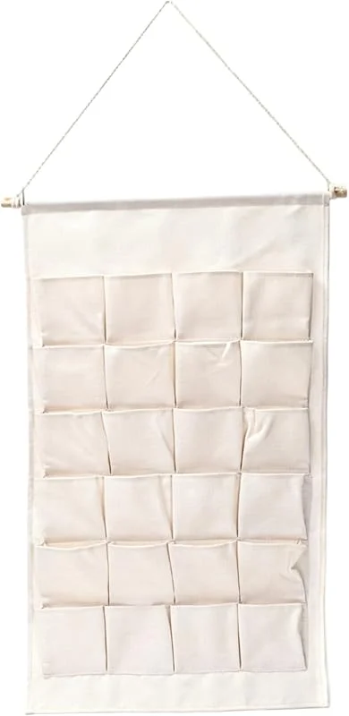 Marke: HoveeLuty 24 Taschen leerer Adventskalender, DIY-Weihnachts-Countdown, wiederverwendbar, Adventskalender, hängende Stoffdekoration, Aufbewahrungstasche, beige, Leere Weihnachten, wiederverwendbar — Advent und Tisch
