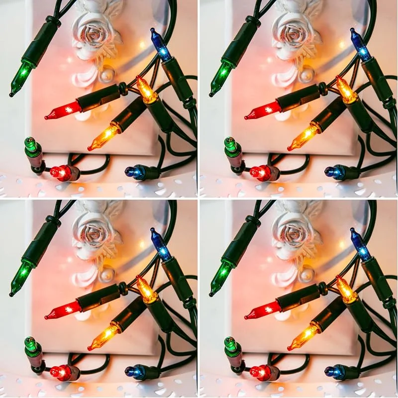 Besuche den hellum-Store hellum 10er Lichterkette kurz bunt für Weihnachtsbaum innen Kabel grün (Packung mit 4) — Weihnachtsbeleuchtung