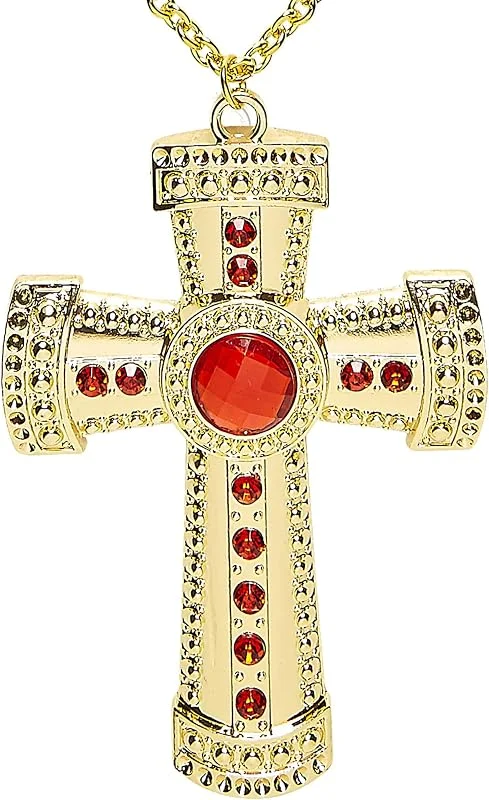 Besuche den W WIDMANN MILANO Party Fashion-Store Widmann 95723 - Halskette mit Kreuz und Edelsteinen, Schmuck, Halsband, Priester, Bisch?fe, Geistlicher, Karneval, Mottoparty — Weihnachtsmode