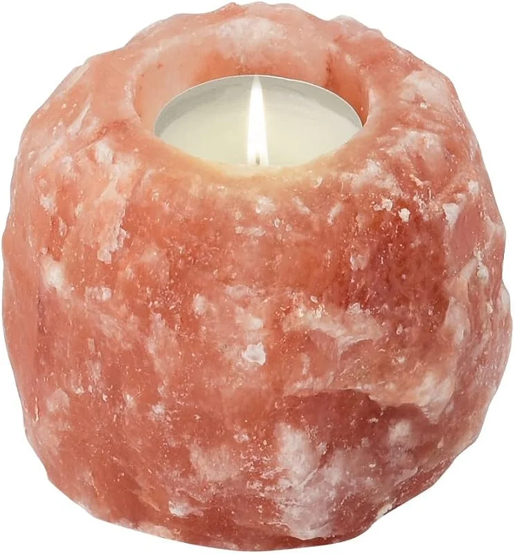 Marke: Himalaya Salt Dreams Himalaya Salz Teelichthalter aus Kristallsalz – Handgemacht, 700 g, für stimmungsvolles Licht und Dekoration, orange — Advent und Tisch