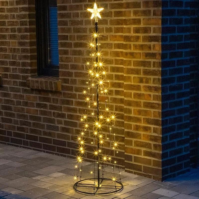 Marke: Benelando LED Weihnachtsbaum 2, 4m, 1, 8m, 1, 2m IP44 Fahnenmast Lichterkette Lichterschlauch Weihnachten Baum (120 cm) — Weihnachtsbeleuchtung