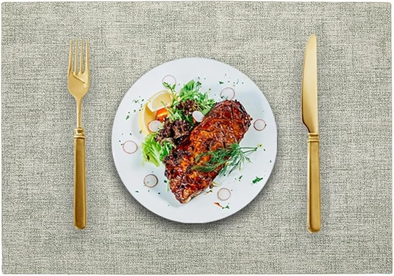Besuche den Epinki-Store Epinki Tischsets Abwaschbar Quadratisch, 2Pcs Set 30x43CM Platzset Natur 2MM Dicke Gewebt Muster Anti-Rutsch aus PU Leder, Tischuntersetzer Natur Hell Grün für Hause Küche Restaurant und Hotel — Küche & Haushalt