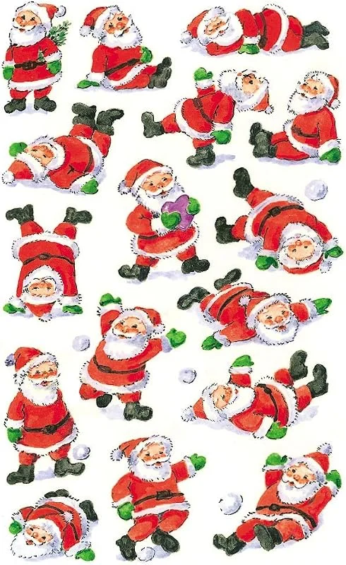 Besuche den bsb-Store bsb Sticker Weihnachten mit Motiv - Weihnachts-Aufkleber in 7, 8 x 12, 5 cm - kleine Aufkleber - selbstklebende Nikolaus & Weihnachtsmann Sticker - Geschenk-Aufkleber — Geschenkverpackung
