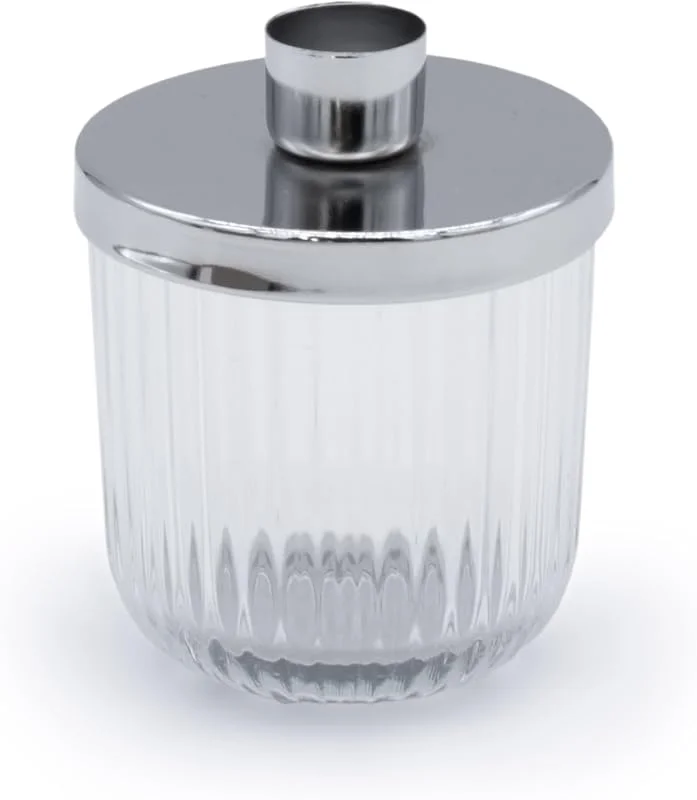 Besuche den Spetebo-Store Metall Kerzenhalter mit Deko Glas, 9 x 7 cm, Silber — Kerzenlicht Abendessen