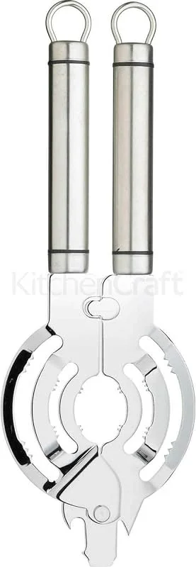 Besuche den KitchenCraft-Store KitchenCraft Professioneller Glas- und Flaschenöffner, Edelstahl Glas- und Flaschenöffner mit kurzem ovalem Griff und 3 Griffgrößen, spülmaschinenfest, Silber, 9 x 25, 8 x 1, 5cm, 1 Set — Küche & Haushalt