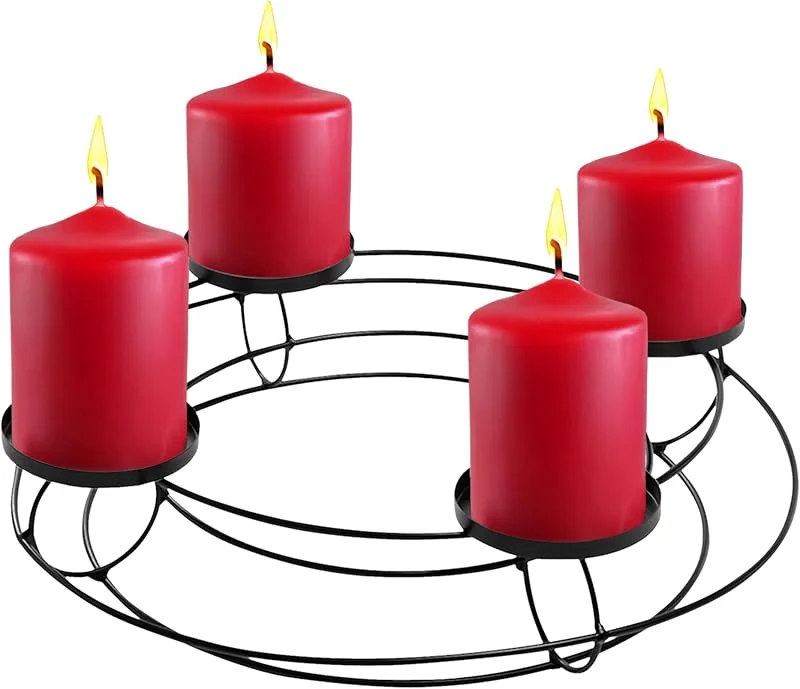 Besuche den Spetebo-Store Metall Adventskranz in schwarz für 4 Stumpenkerzen - Ø 30 cm - Kerzenhalter im Gitter Design mit 4 Kerzentellern - Weihnachtsdeko Kerzenständer Adventsleuchter Weihnachtskranz — Advent und Tisch