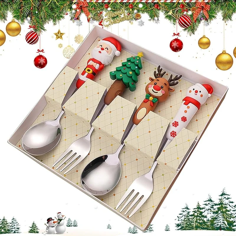 Marke: Generisch Weihnachtsgeschirr-Set, Weihnachtsbesteck aus Edelstahl – Western-Besteck — Advent und Tisch