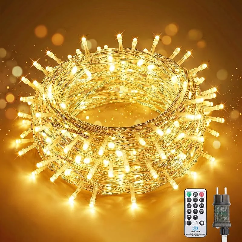 Besuche den SALCAR-Store SALCAR 20m 300er LED Lichterkette Weihnachten mit Fernbedienung, Lichterkette Außen Strom mit 8 Modi, Timer und Memory, IP44 Wasserdicht, für Weihnachtsdeko Party Hochzeit, Warmweiß — Weihnachtsbeleuchtung