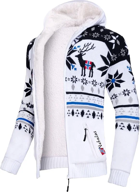Besuche den Nebulus-Store Nebulus Herren Jacke NORON, mit Kapuze, schicker Pullover im Norweger-Style — Weihnachtsmode