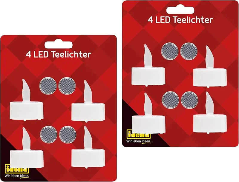 Besuche den Idena-Store Idena LED Teelichter Warmweiß, 8 Stück — Kerzenlicht Abendessen