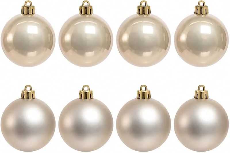 Besuche den Annastore-Store 8 x Weihnachtskugeln aus Kunststoff Ø 10 cm - Perle — Weihnachtsdeko
