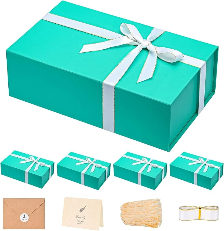 Marke: LIFELUM LIFELUM Große Geschenkboxen mit Deckel, 35, 1 x 21, 1 x 11, 2 cm, rechteckig, zusammenklappbar, Geschenkboxen mit Band, Karte, geschreddertem Papierfüller, Geschenkboxen für Geschenke, Weihnachten — Geschenkverpackung