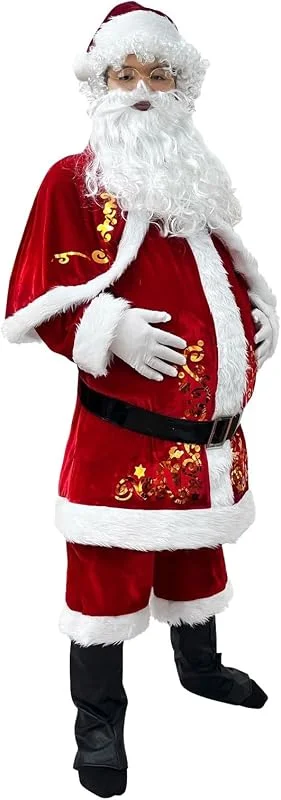 Marke: pvucpot pvucpot Santa Kostüm Herren Damen – Deluxe Nikolaus Anzug Aus Samt, Unisex Cosplay Outfit Für Weihnachtsfeier, Festtage Und Theater Geschenk — Weihnachtsmode