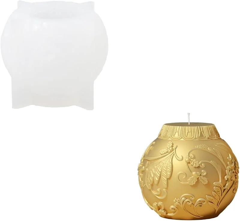 Besuche den BOOWAN NICOLE-Store BOOWAN NICOLE Weihnachten Kugel Licht Kerze Silikon Form, Spherical Round Kerzenformen zum Gießen Set für Kerzenherstellung Handwerk Ornamente — Advent und Tisch