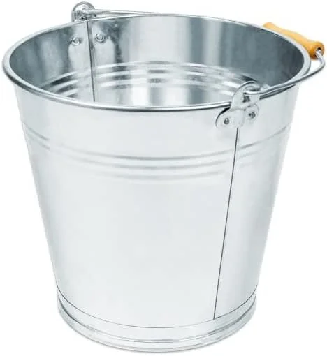 Marke: Generic Dekoeimer Zinkeimer Metalleimer Blecheimer Gartendeko, Pflanzeimer, verzinkt Wassereimer, zum Bepflanzen oder Transportieren, Eiskübel Sektkühler (5 Liter mit Bodenring und Holzgriff) — Küche & Haushalt