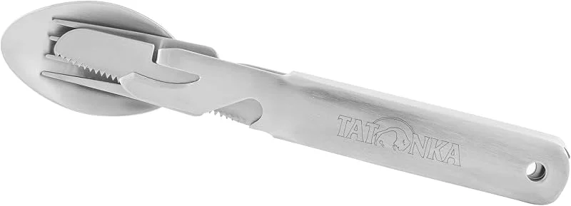 Besuche den Tatonka-Store Tatonka Cutlery Set 2 (4-teilig) - Camping-Besteck aus Edelstahl bestehend aus Messer, Gabel, Löffel und Dosenöffner — Wein und Festtafel