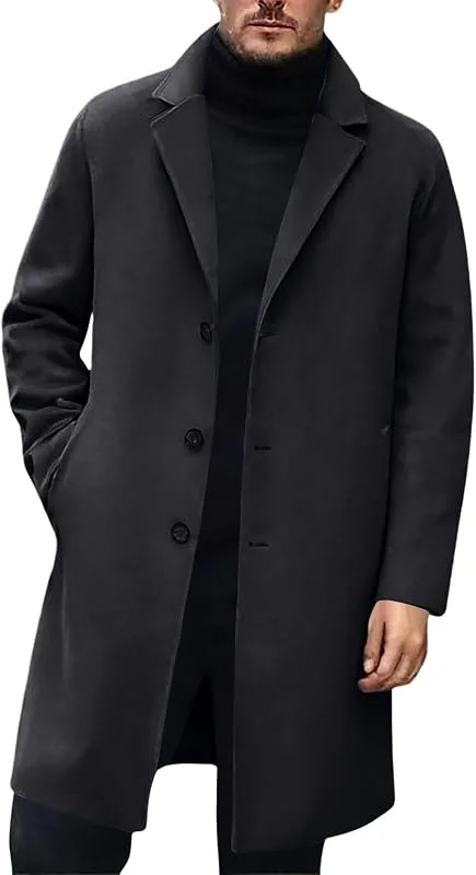 Marke: Generisch Herren Trenchcoat Einreihig Lang Mantel Herbst, Winter Mäntel Übergangsjacke — Weihnachtsmode