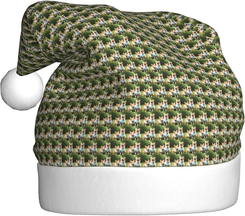 Marke: Tamiger Tragen von Kleidung Corgi Dogs Print Weihnachtsmützen saisonal — Weihnachtsmode
