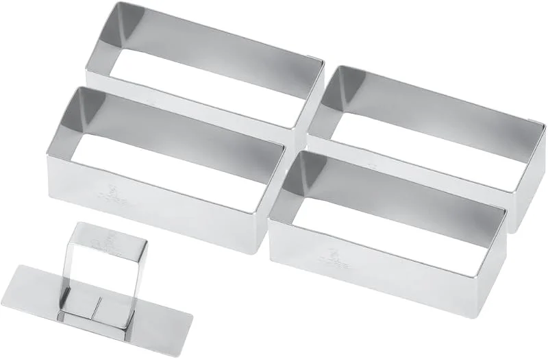Marke: Gobel GOBEL 881780 Schachtel mit 4 rechteckigen Formen + Stößel aus Edelstahl. — Weihnachtskueche
