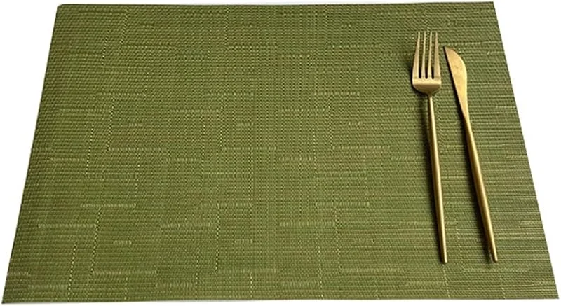 Besuche den Epinki-Store Epinki 2er Set Tischsets Weihnachten Modern Quadratisch 30x45CM, PVC Platzsets Gewebt Einfarbig Hitzebeständige, Tischuntersetzer Couchtisch Grün für Esstisch, Antifouling und Leicht zu Reinigen — Küche & Haushalt