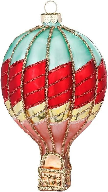 Marke: MAGIC MAGIC Christbaumschmuck Weihnachtskugeln Figuren Glas mundgeblasen Weihnachtskugeln Weihnachtsschmuck Baumkugeln Baumschmuck, Heißluftballon, Glas, 12 cm, Figürlicher Glasschmuck — Weihnachtsdeko
